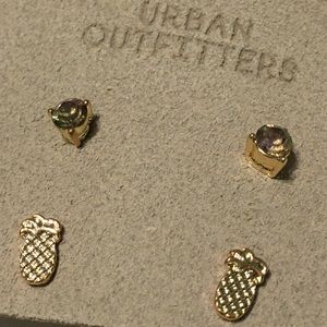 Pineapple + Stud Earrings by Urban Outfitters BNWT